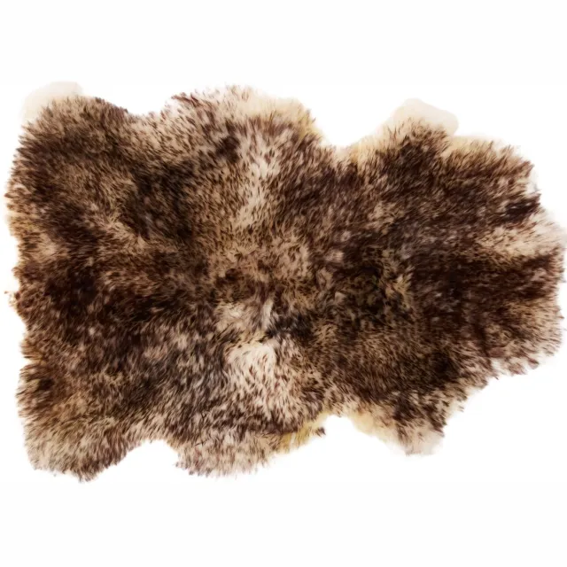 SKÓREX Natuurlijke Schapenvacht Muflon - 140cm XXXL, 100% Echt Bruin, crème en wit