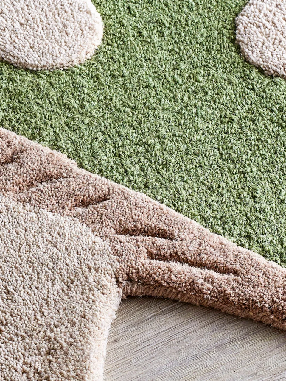 Bloomingville Mini kindervloerkleed Mushroom groen, foto 4