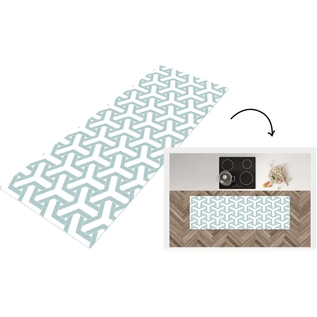 KitchenYeah Keukenloper - Loper keuken - Design - Lijn - Patroon - Keukenloper vinyl Multicolor