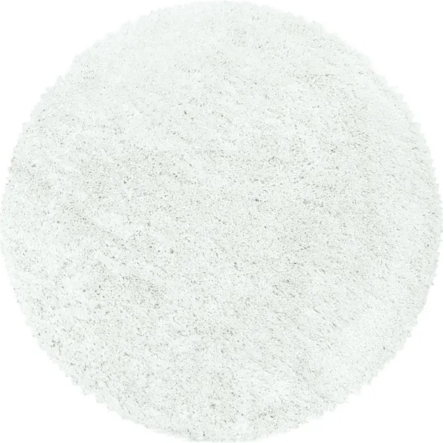 flycarpets Luna Vloerkleed Rond - Wit - Hoogpolig