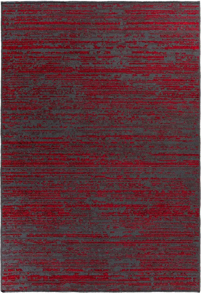 Padiro design laagpolig vloerkleed 120 x 170 cm - bordeaux - modern abstract ontwerp - voor vloerverwarming - van polyester en katoen rood