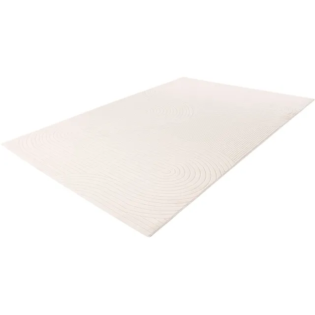 Batucci Vloerkleed - Japandi Stijl - 3D Golven Tapijt - Zand Wit - Modern en Elegant - Onderhoudsvriendelijk