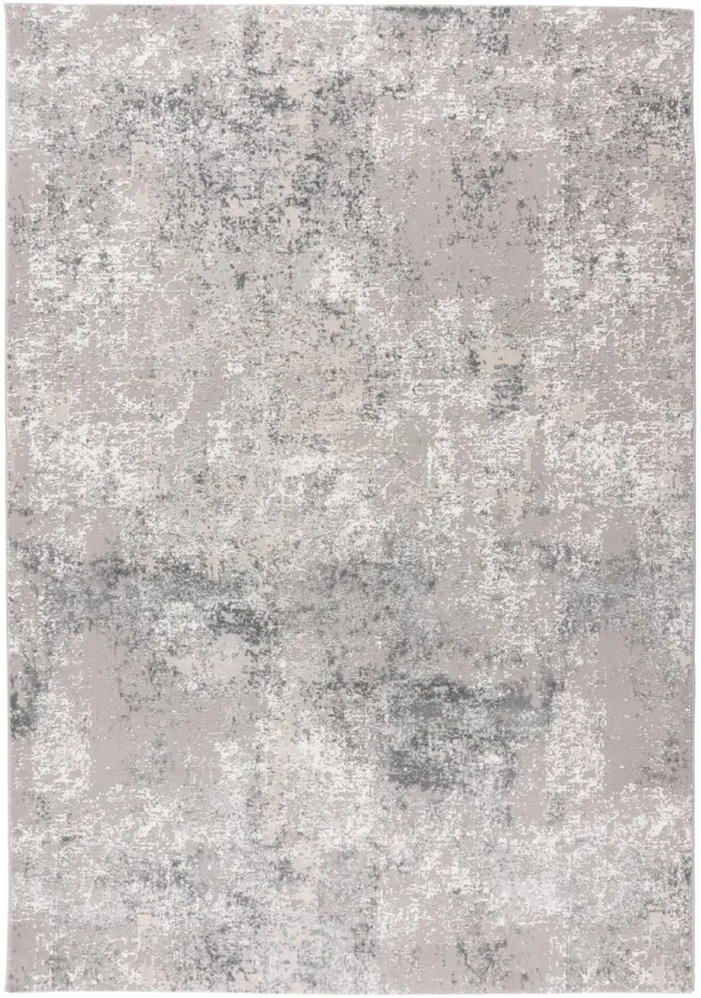 Padiro design laagpolig vloerkleed 120 x 170 cm - lichtgrijs - modern abstract ontwerp - voor vloerverwarming - van polypropyleen, polyester en katoen