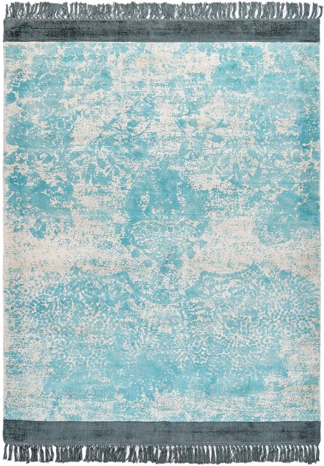 Beliani AKARSU - Vloerkleed - Lichtblauw - Viscose, foto 3