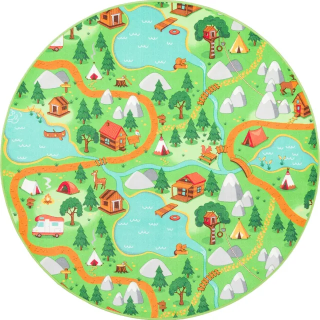 Snapstyle Kinderspeeltapijt Camping Rond Groen