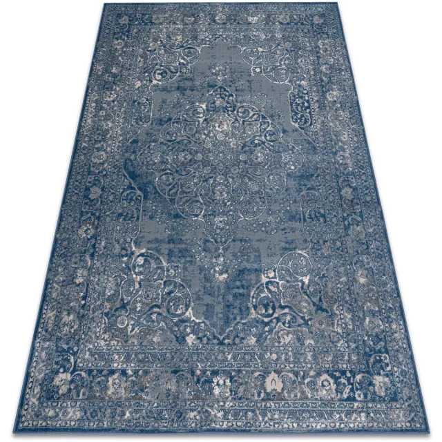 RUGSX Kleden Rugsx Wollen tapijt NAIN Ornament, frame, vintage 7599/5 80x150 cm Blauw