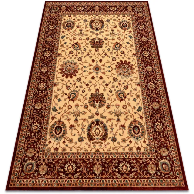 RUGSX Kleden Rugsx Wollen tapijt KASHQAI 4303 106 Bloemen, kader 200x300 cm Beige