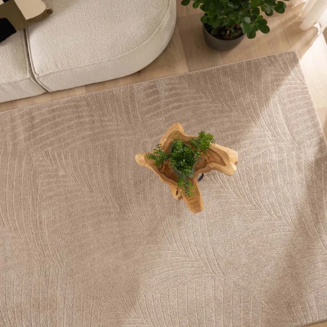 Nordic Weavers Scandinavisch vloerkleed - Contour Leaf beige 100x200