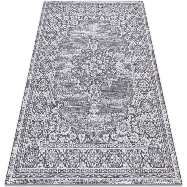 RUGSX Kleden Rugsx Sisal tapijt SISAL LOFT 21213 Ornament blauw 80x150 cm Grijs