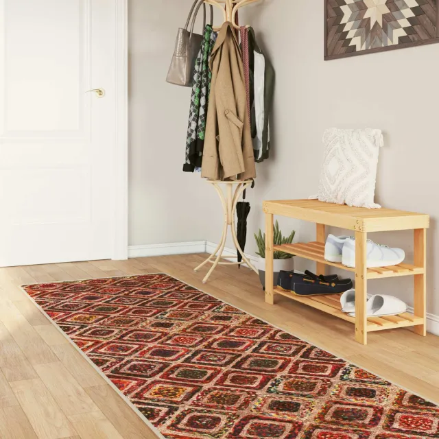 vidaXL Vloerkleedloper MARSA Meerkleurig 80 x 400 cm Polyester en PVC, foto 2