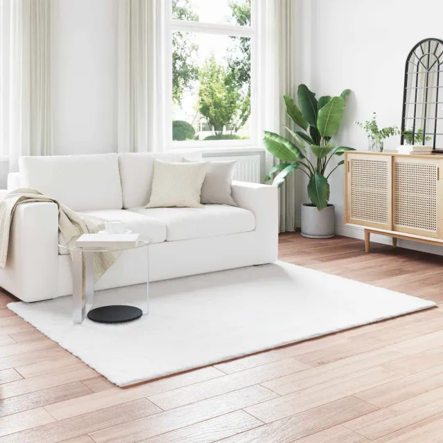 vidaXL Antislip vloerkleed van imitatie konijnenbont OLITE Wit, foto 2