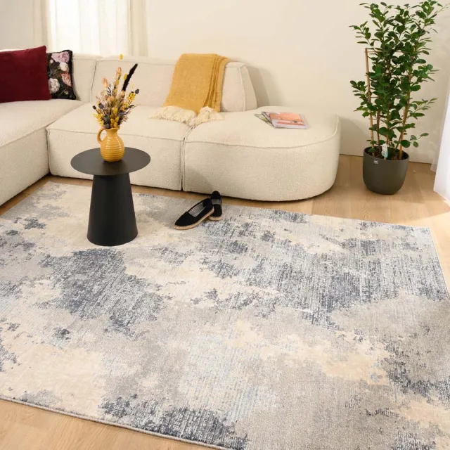 Tapeso Vintage vloerkleed - Classic Doris grijs/blauw