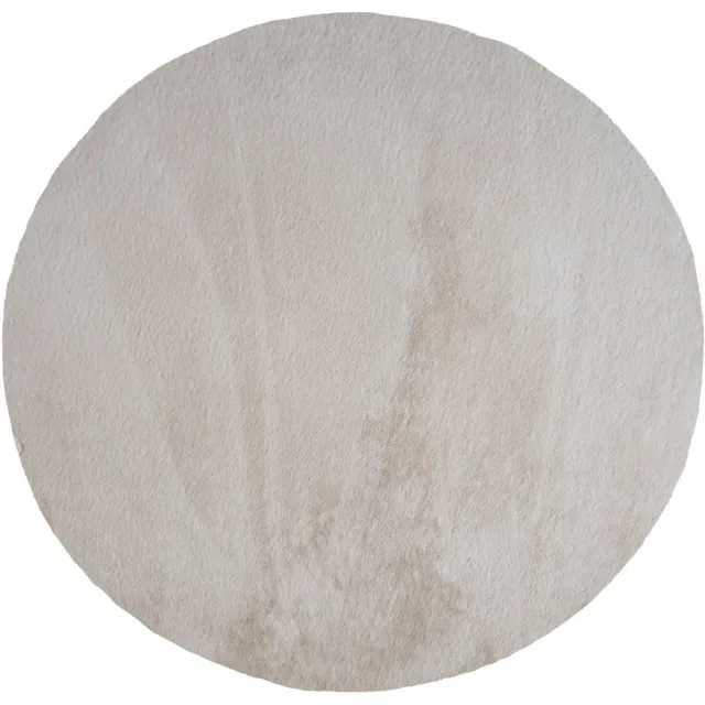 Veer Carpets Vloerkleed Velluto Beige - Rond ø230 cm - Hoogpolig Vloerkleed in Scandinavische / Hotel Chique Stijl