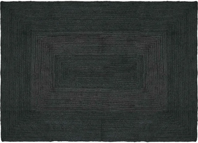 vidaXL Gebied - Tapijt - Donkergrijs - 140 - x - 200 - cm - Jute