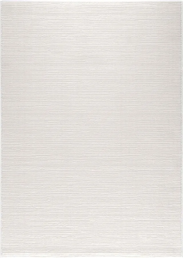 flycarpets Eleganza Modern Laagpolig Gestreept Vloerkleed - Crème / Wit Cream