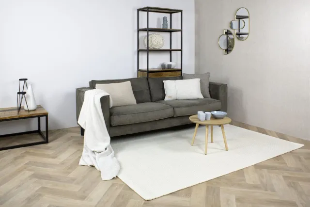 home collection MOMO Rugs Teppe White Vloerkleed - 140x200 cm - Rechthoekig - Laagpolig, Structuur Tapijt - Landelijk, Scandinavisch - Wit