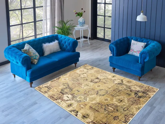 Aledin Carpets Karaj - Vintage Vloerkleed 160x230 cm - laagpolig - Tapijten woonkamer meerkleurig