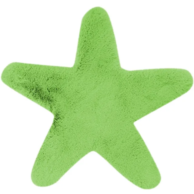 Padiro speels kindervloerkleed - groen - speels sterrenmotief - voor vloerverwarming - van polyester