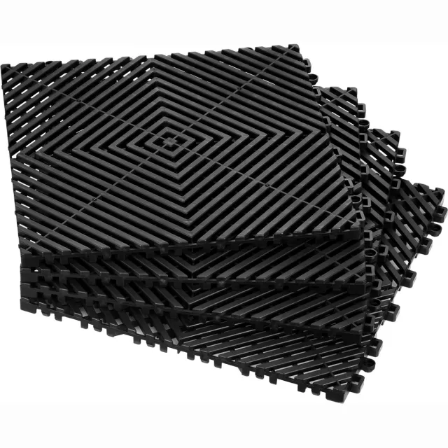 Vevor 55 x drainagemat garagevloertegels in elkaar grijpend 31x31cm zwart