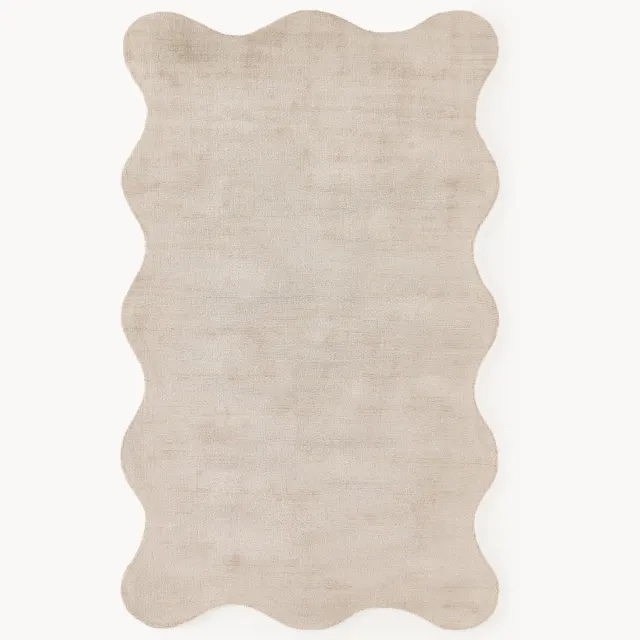 Westwing Collection Handgeweven vloerkleed Wavy Beige