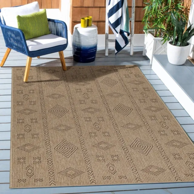 TapisTrend Buiten- en terraskleden Zwart 80x150 cm Binnen- en buitenkleed, vintage stijl, polypropyleen materiaal, voor de keuken
