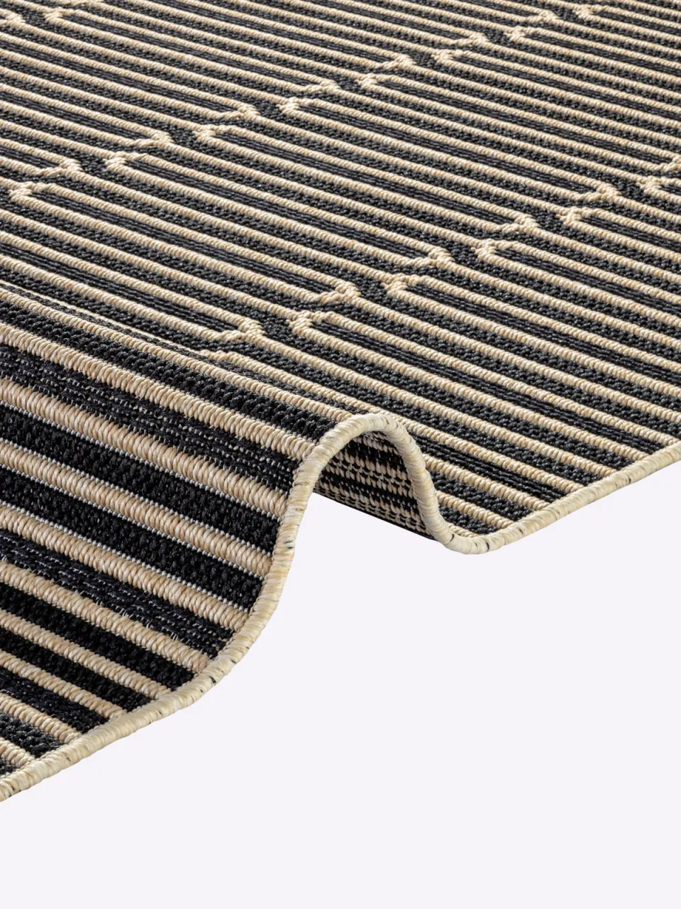 vloerkleed zwart ecru sisal-look, foto 3