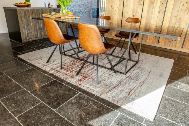 Louis de Poortere Wasbaar Binnen & Buiten Vloerkleed - 240 x 340 cm - Louis De Poortere Griff Copperfield - Laagpolig Tapijt - Gerecycled PET - Made in Belgium - Circulair Brown