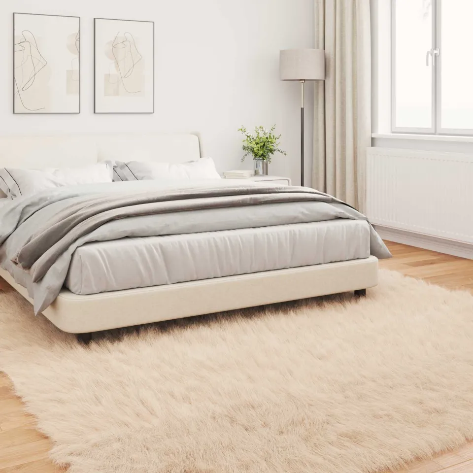 vidaXL Tapijt van imitatie TAFALLA Beige 200 x 200 cm Polyester, foto 3