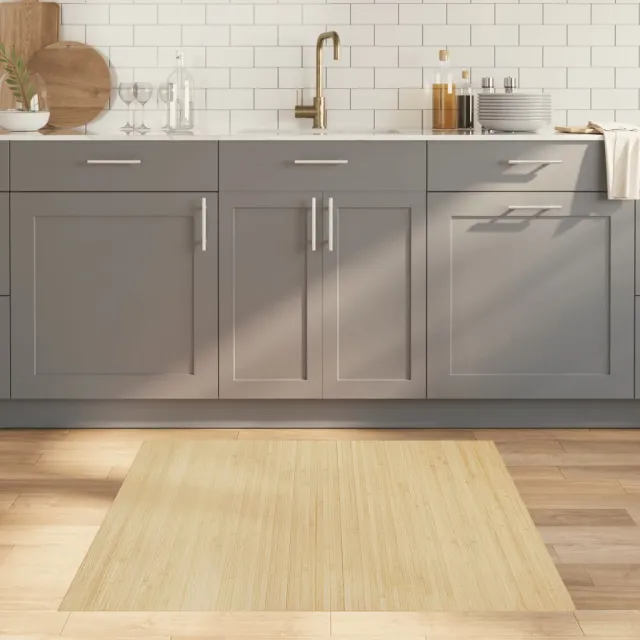 vidaXL Vloerkleed rechthoekig 100x100 cm bamboe lichtnaturel Beige