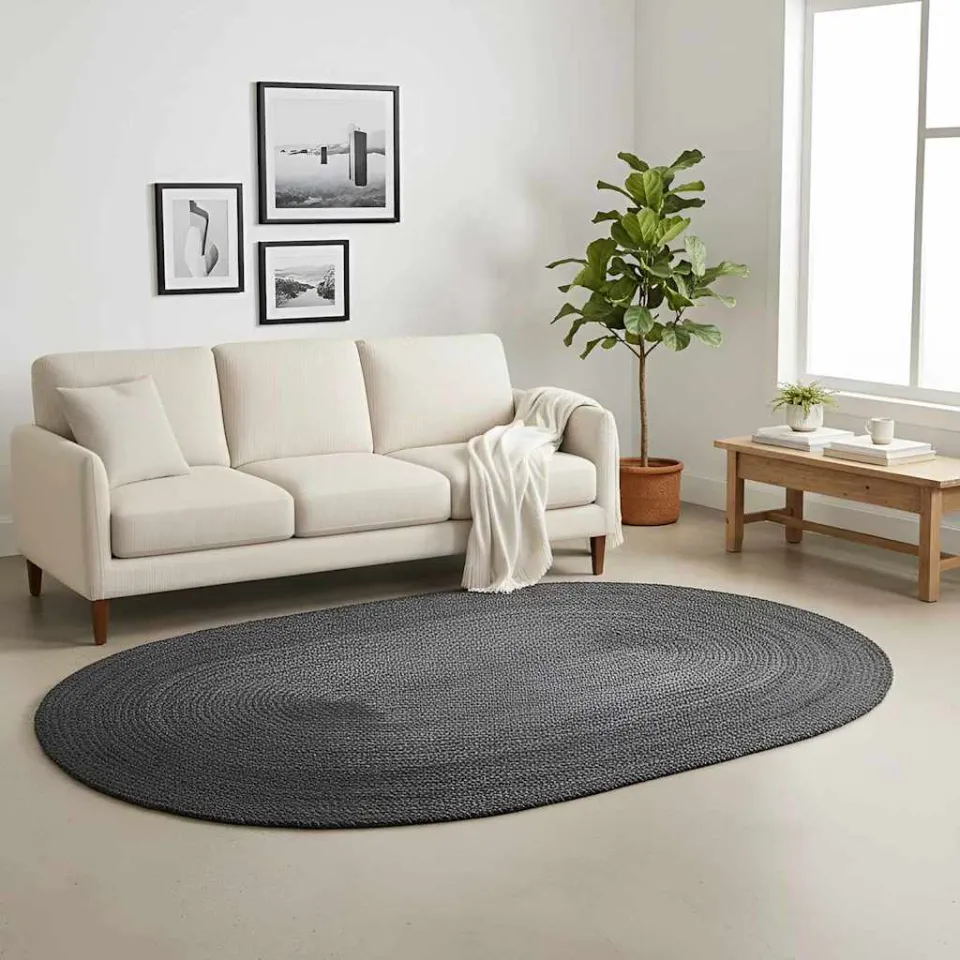 vidaXL Vloerkleden Donkergrijs 152 x 245 cm Jute, foto 2
