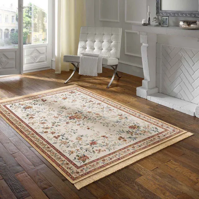 Tapeso Oosters tapijt - Regal Flora crème/rood 160x230