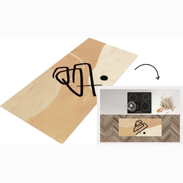 KitchenYeah Keukenloper - Loper keuken - Design - Abstract - Bruin - Keukenloper vinyl Multicolor