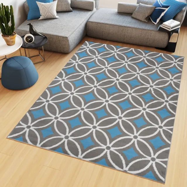 Tapiso Maya Vloerkleed Blauw Grijs Gebloemd Tapijten, foto 6