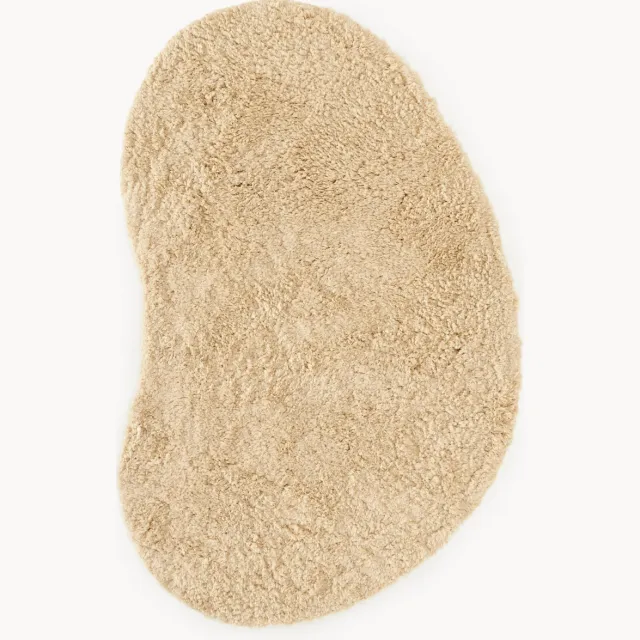 Westwing Collection Handgetuft vloerkleed Tully met organische vorm B Beige