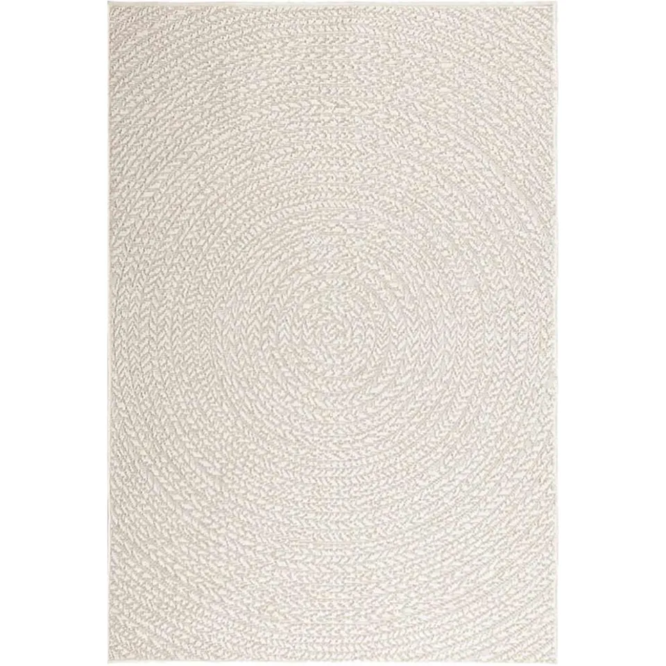vidaXL Vloerkleed ZIZUR room binnen en buiten 120x170 cm jute look Crème