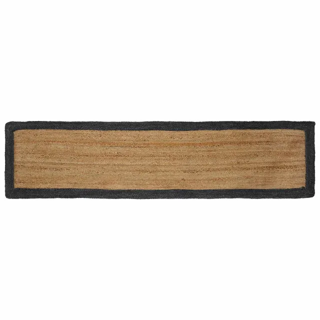 vidaXL Gebied Tapijt Donkergrijs en Natuurlijk 60 x 200 cm Jute