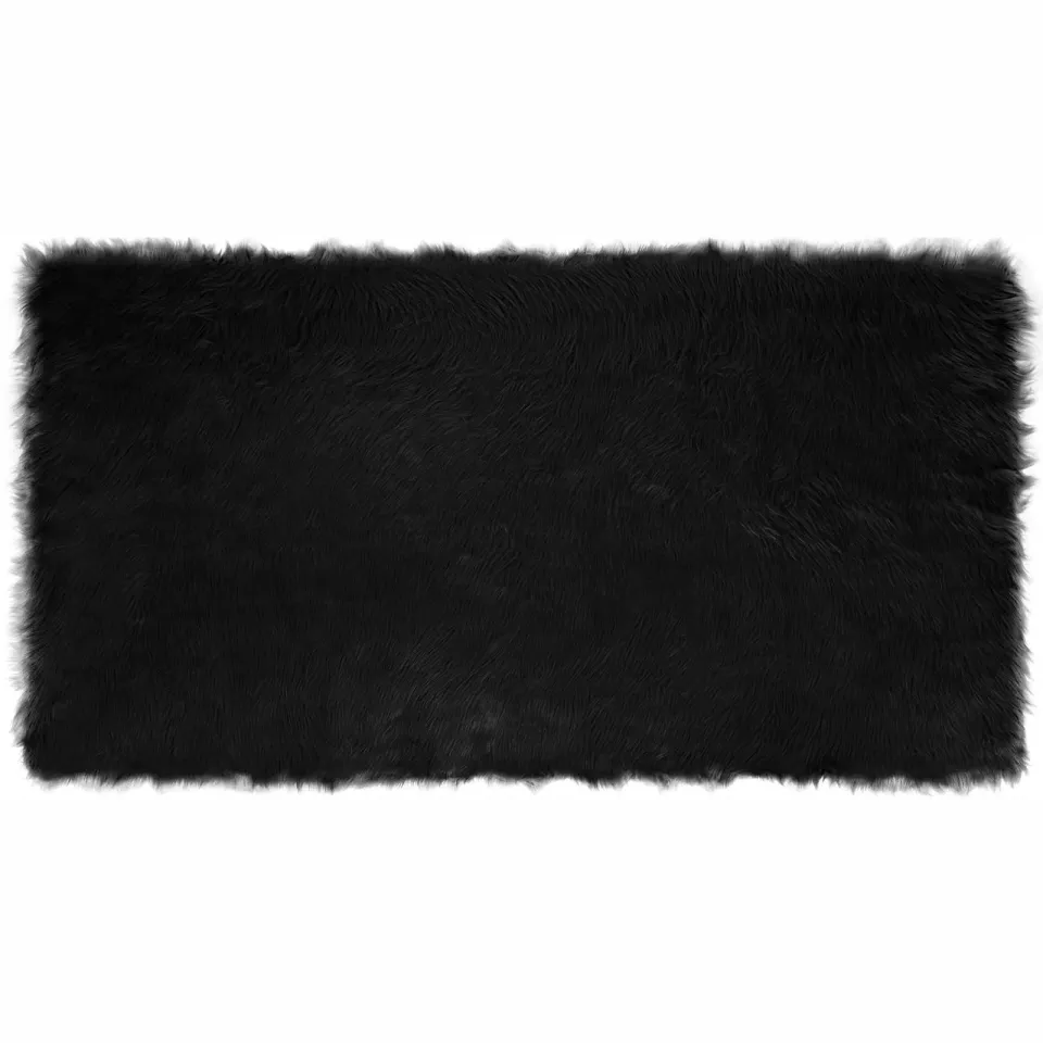 vidaXL Tapijt van imitatie TAFALLA Zwart 80 x 150 cm Polyester