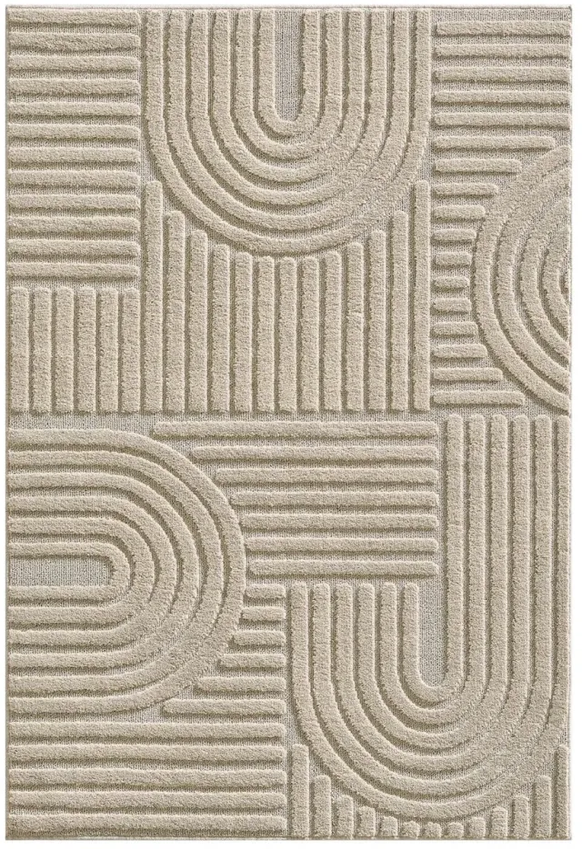 Dutch XXL Japandi Vloerkleed | Tapijt | Art | Geometrisch | Beige | 60x110 cm