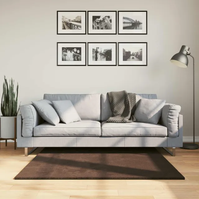 vidaXL Medium pile zachte en wasbare tapijt HUARTE Bruin 120 x 120 cm, foto 2