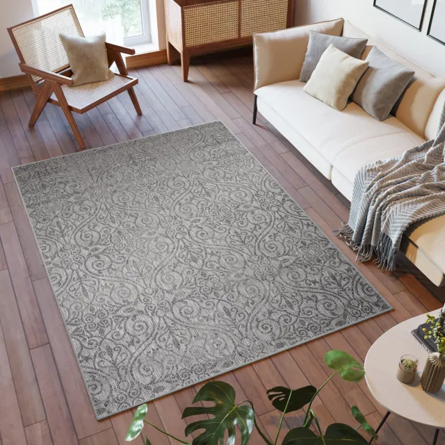 Tapiso Capri Vloerkleed Modern Binnen Indoor Outdoor Tuintapijt Donkergrijs 3 2