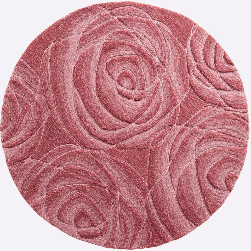 Tapijt bloemenstructuur vloerkleed roze bordeaux, foto 2