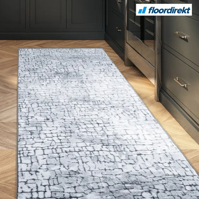 Floordirekt Vloerkleed Op - Multi Loper - Modern Antislip Woonvloerkleed - Lichtgrijs - 80 x 300 cm