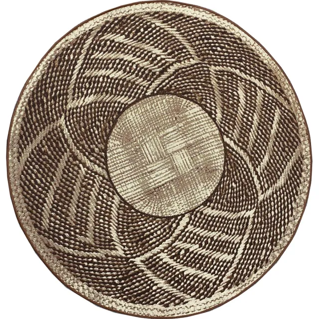 Aledin Carpets Maputo - Rond Vloerkleed 150 CM - Laagpolig - Vloerkleed - Voor Binnen en Buiten - Tuintapijt creme