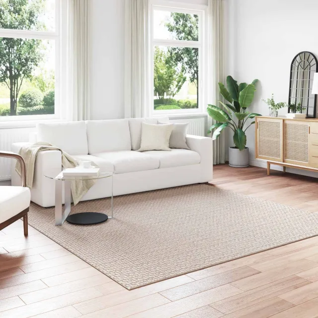 vidaXL Vloerkleden Vierkant FARO Crème 240 x 240 cm Polyester, foto 2
