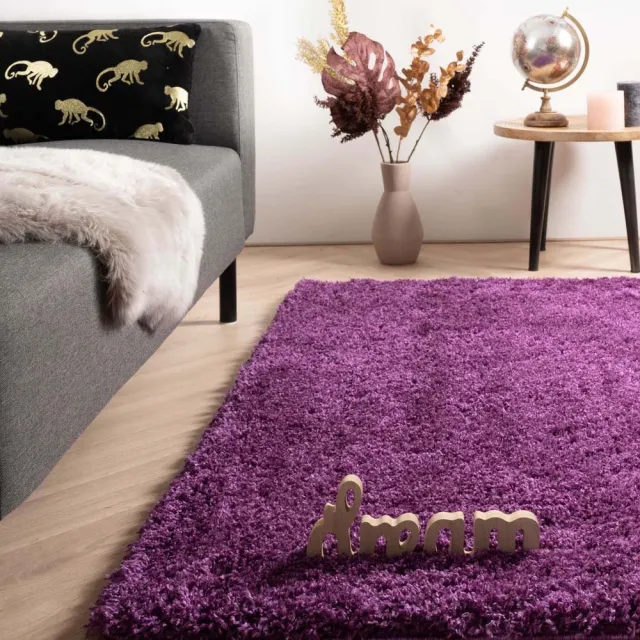 Tapeso Hoogpolig vloerkleed - Cozy Shaggy paars 160x230