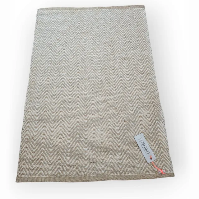 Yoshiko Home Yoshiko - vloerkleed - jute - katoen - 90 x 140 cm - herringbone natuur