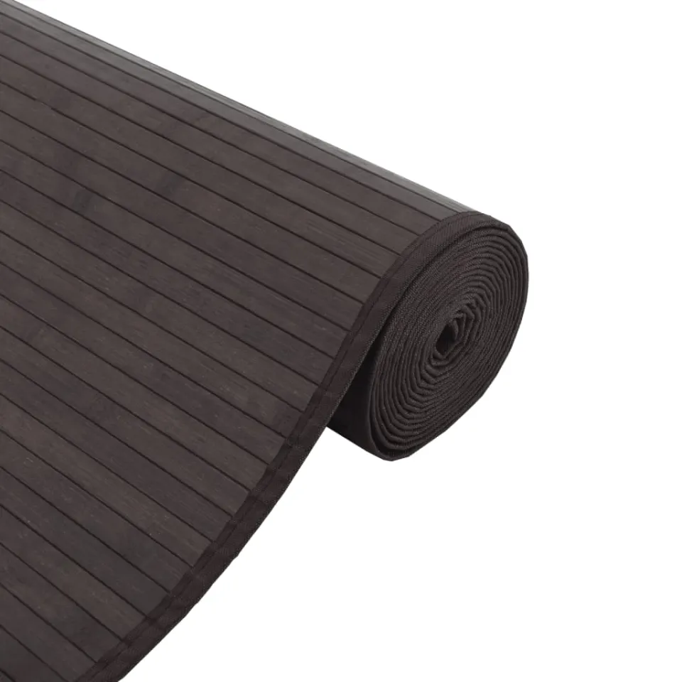 vidaXL Vloerkleed rechthoekig 100x400 cm bamboe donkerbruin bruin, foto 4