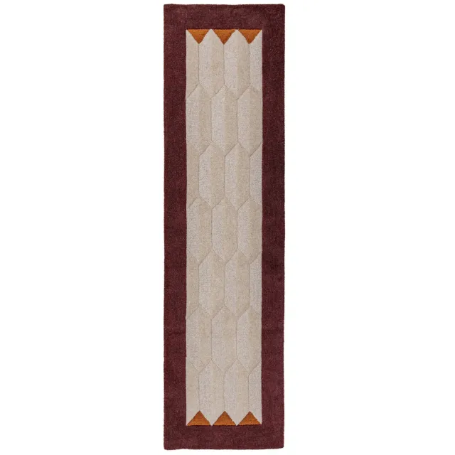 Flair Rugs wollen loper rood