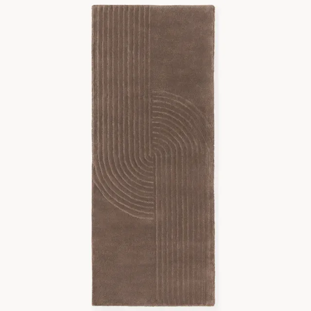 Westwing Collection Handgetuft wollen loper Mason bruin