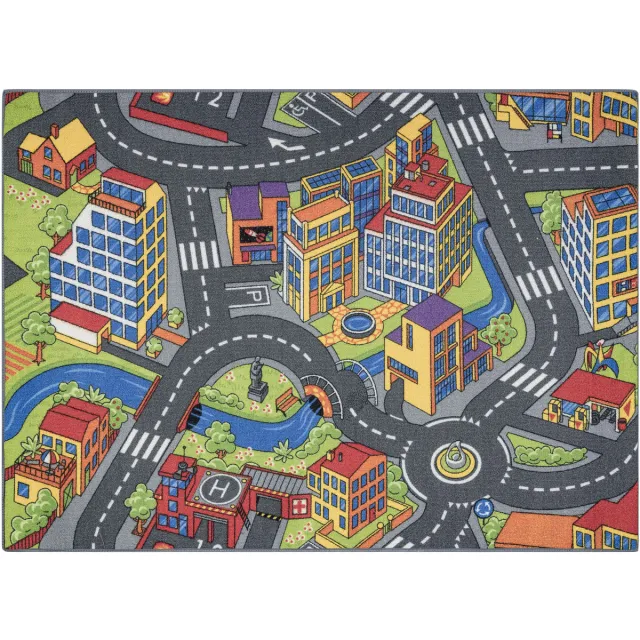 RUGSX Kleden Rugsx REBEL ROADS TAPIJT Town life 97 Grote 95x133 cm Grijs